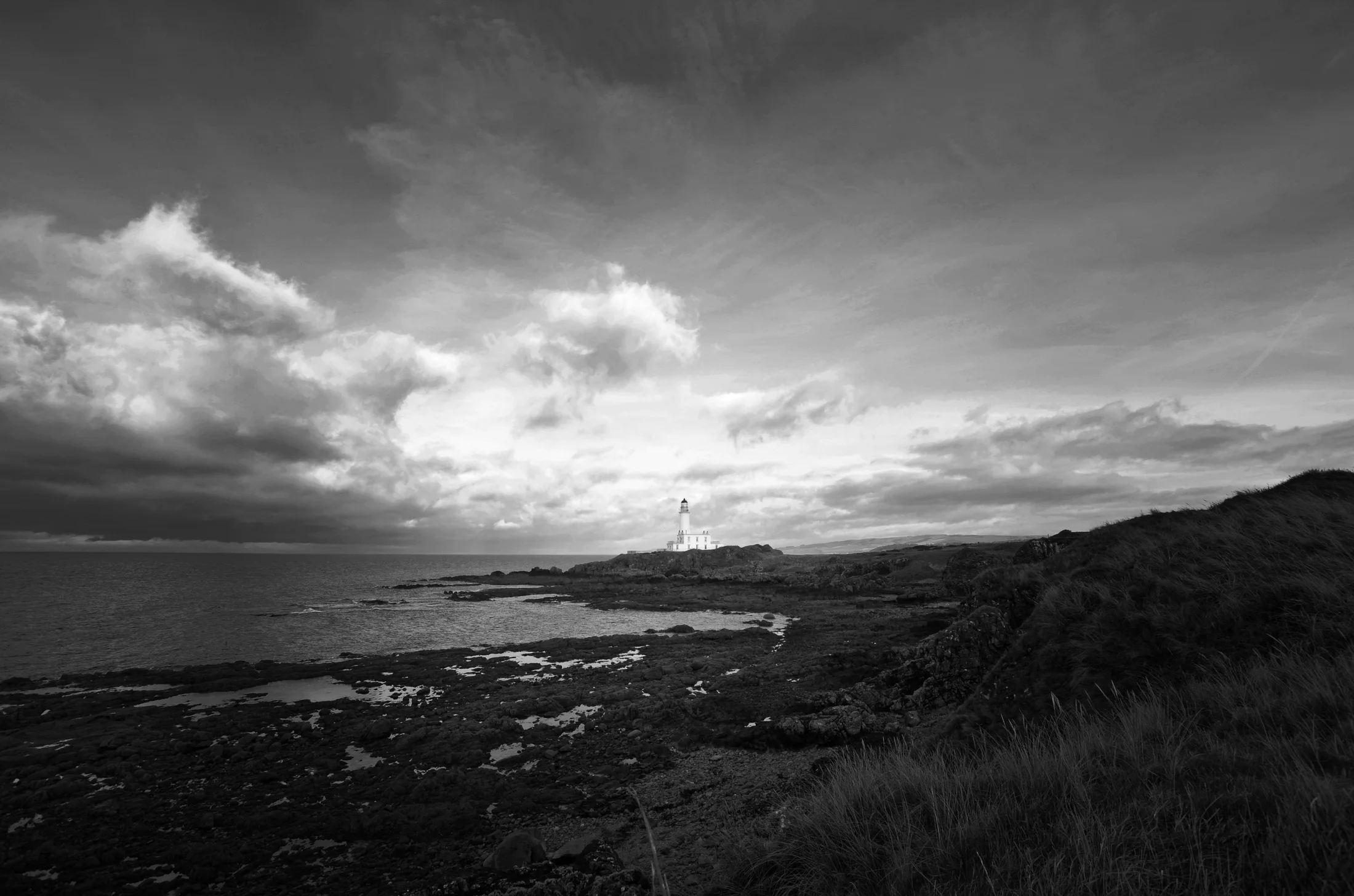 Turnberry lighthouse and coastline in Ayrshire