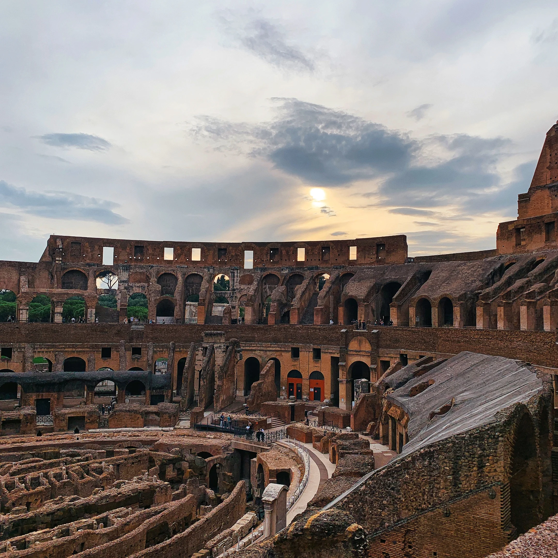 Interior view inside the Colosseum in Rome