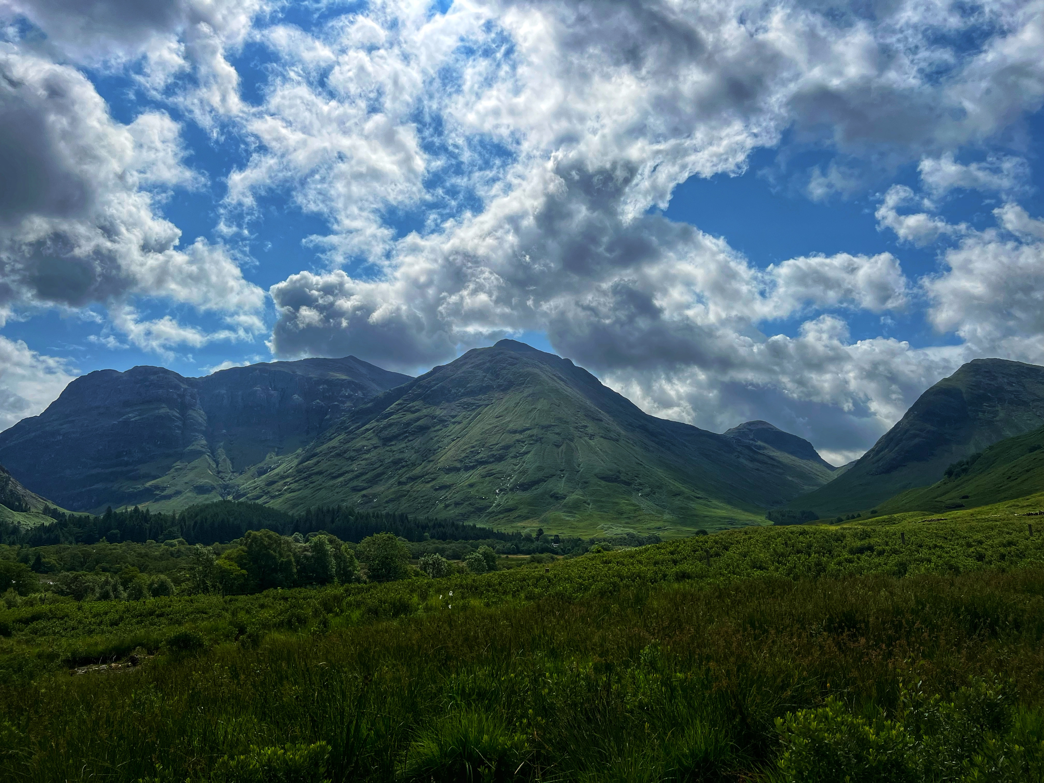 Green landscape in Glencoe, Scotland