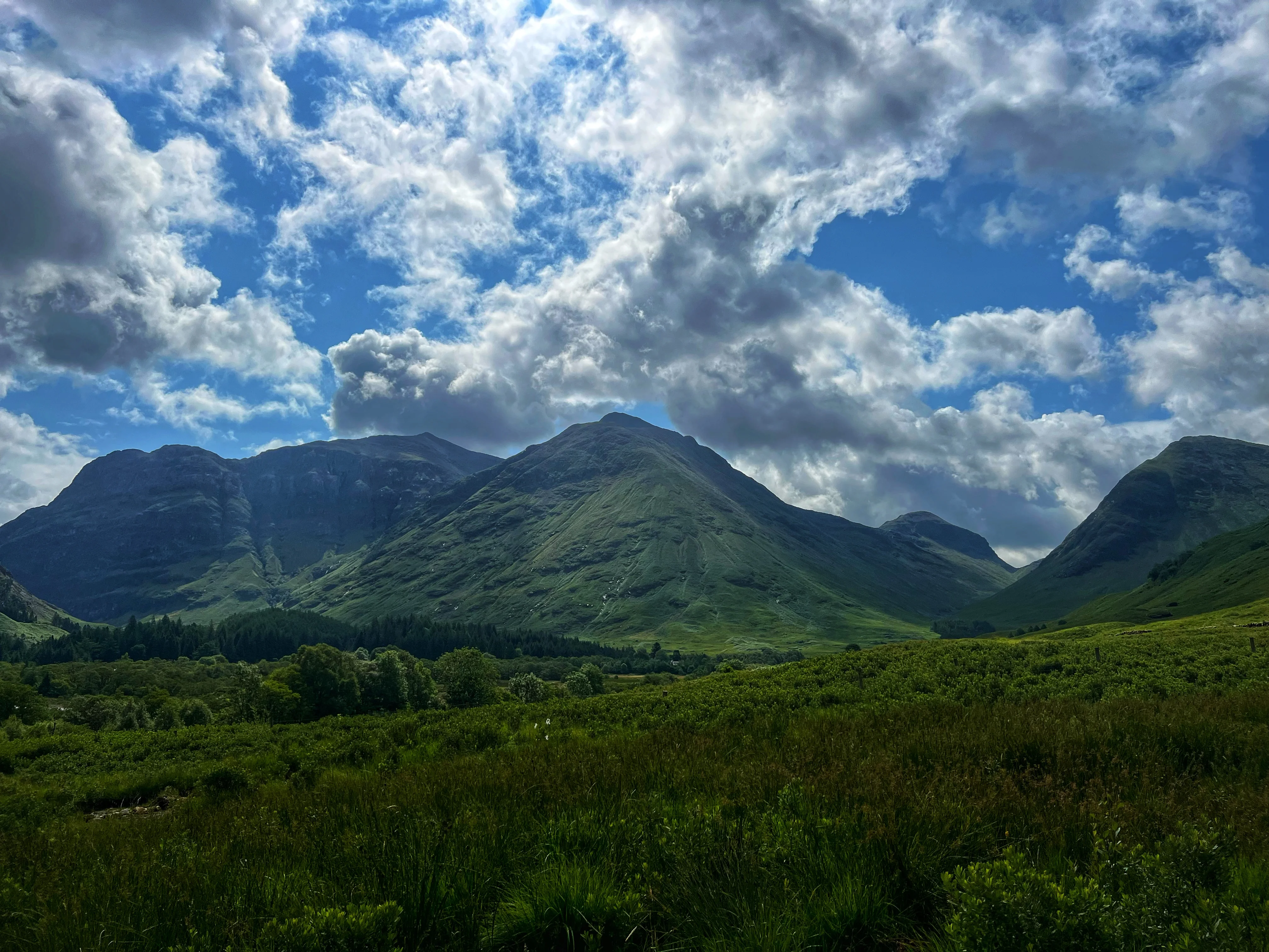 Green landscape in Glencoe, Scotland